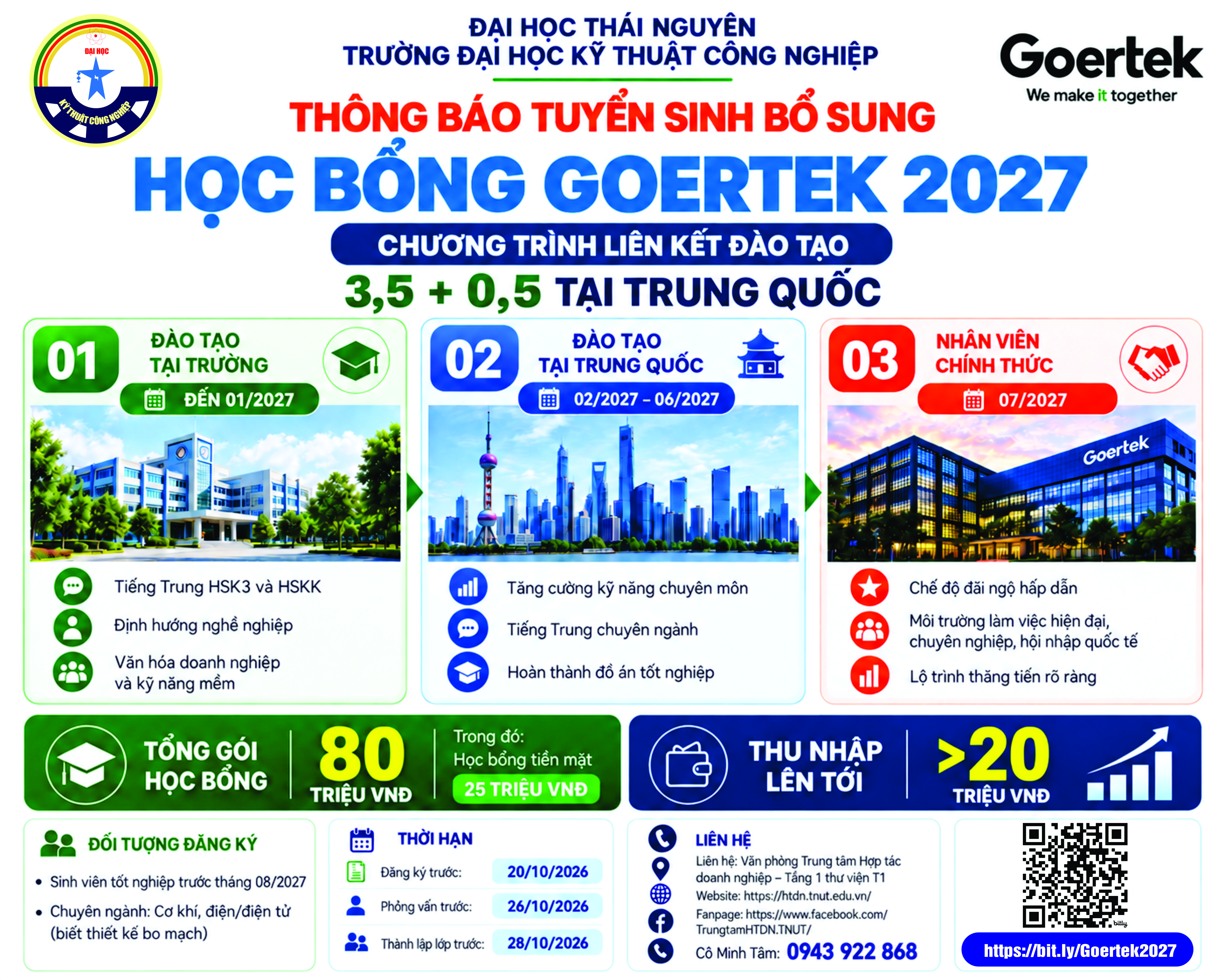 Tuyến sinh bổ sung Chương trình liên kết đào tạo Goertek 2027 | Tnut.edu.vn